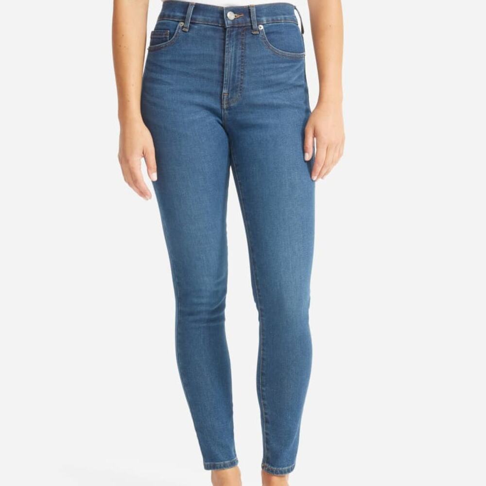 Everlane The Authentic Stretch Medium Wash High Rise Skinny Denim Jeans Size 24